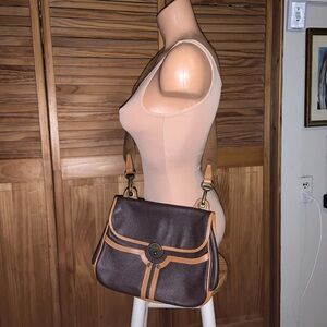 Prix de Dressage Leather Shoulder crossbody Bag Made In Italy New Brown & Tan
